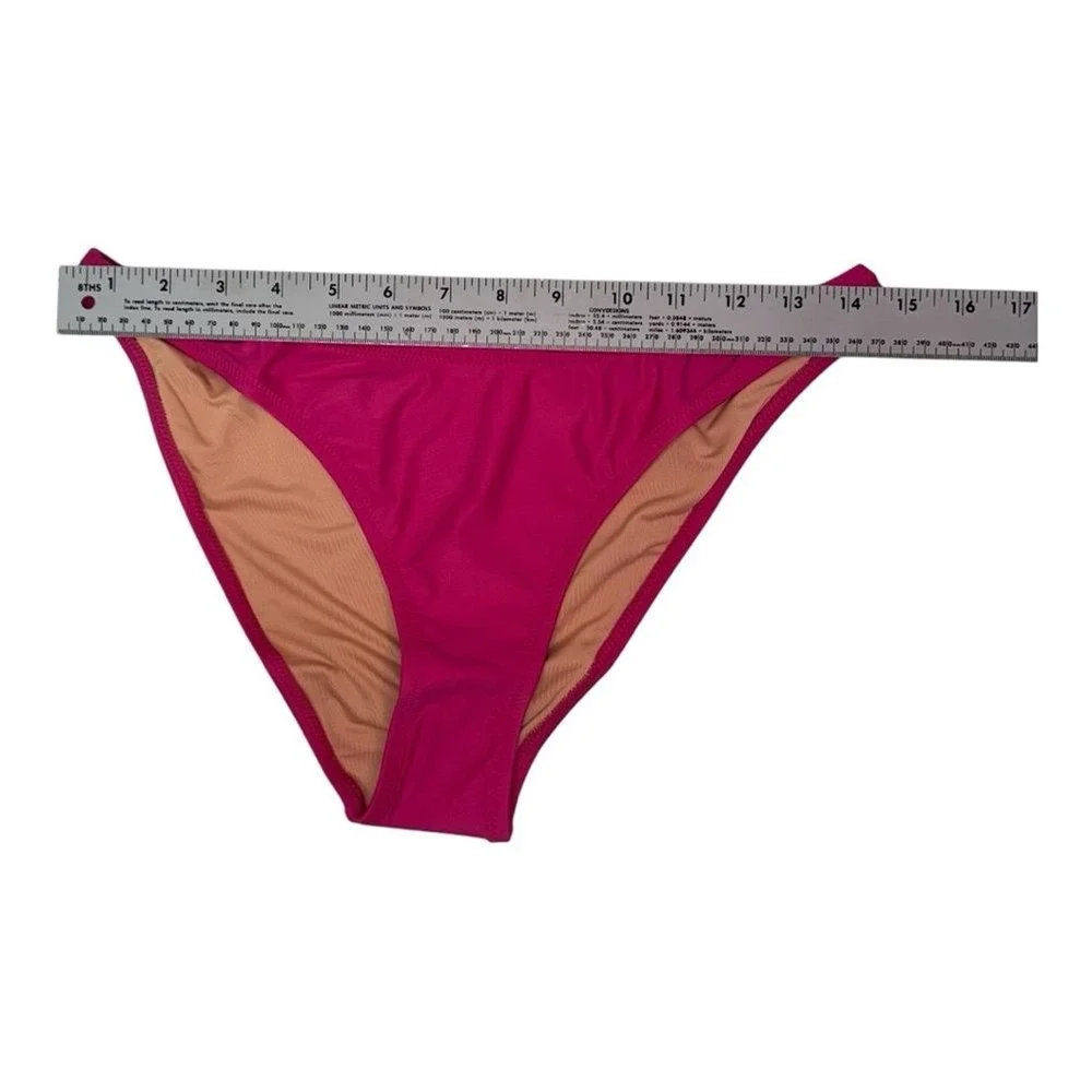 J. Crew Womens Bikini Swim Bottom Pink Recycled Low Rise Moderate Size M BP209